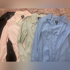 4 shirt Bundle Express pink/blue/black button up